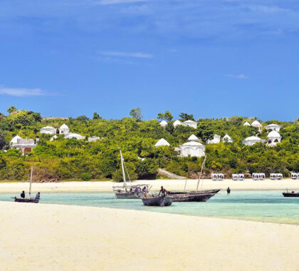 Killindi Zanzibar beach and view of the various accommodations.