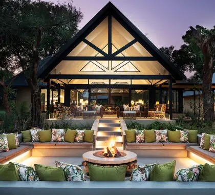 The firepit at Kings Camp, for pre-dinner drinks and chats.