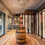 The wine cellar, with an excellent selection of fine South African wines.