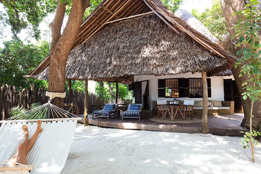 Beach facing cottages.