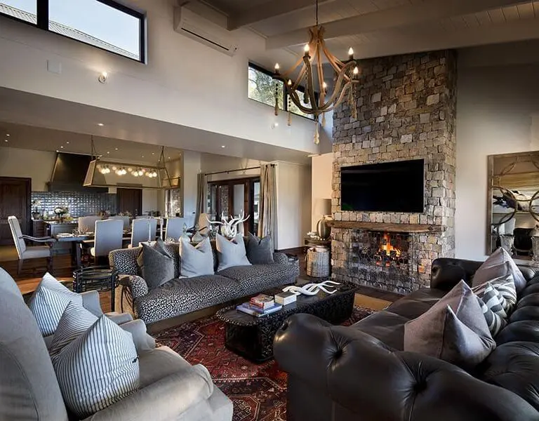 Spend cozy evenings fireside in the lounge. 