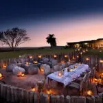 Montaje de la cena en el Boma 