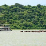 Crucero en barco por el canal de Kazinga.