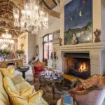 On cooler evenings, enjoy a glass of wine next to a crackling fire