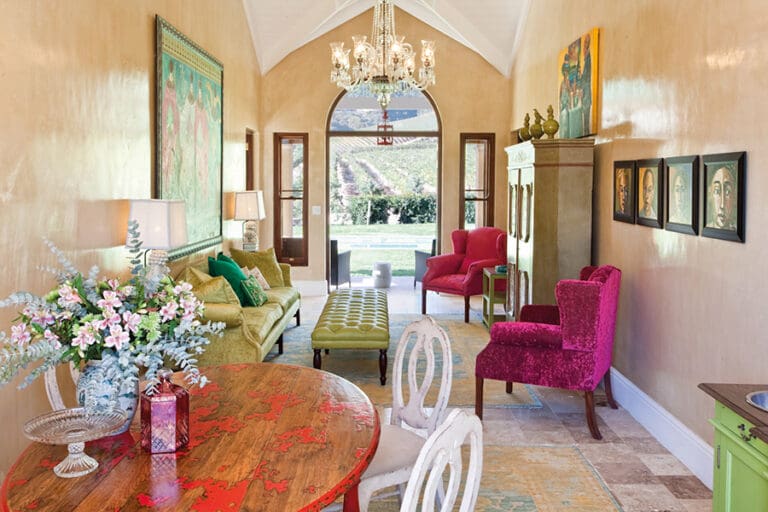 El salón de la villa.