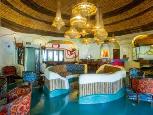 The eye-catching main lounge is a colourful collection of local styles & modern comfort.
