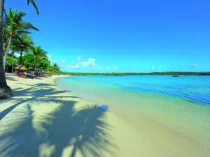 El complejo está bordeado de playas de arena blanca y palmeras