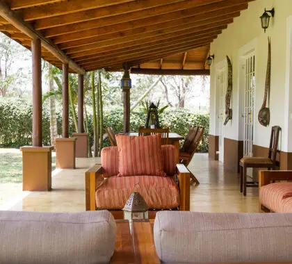 Veranda de la cabaña familiar.