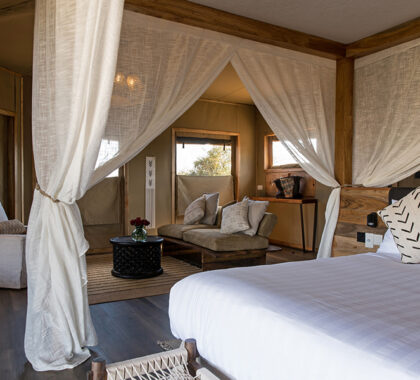 Spacious bedroom suites at Lemala Ndutu.