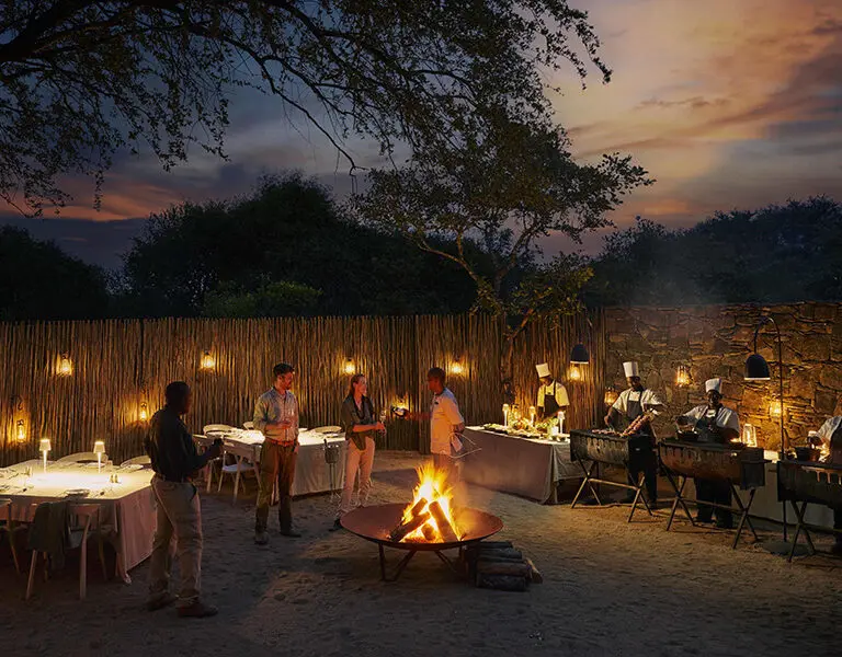 Boma dinners - a festive affair of food cooked on the fire, singing and dancing.