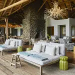 Daybeds on the viewing deck.