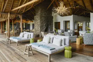 Daybeds on the viewing deck.