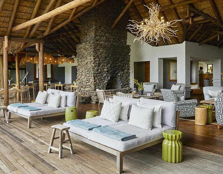 Daybeds on the viewing deck.