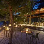 Evenings at Lion Sands River Lodge.