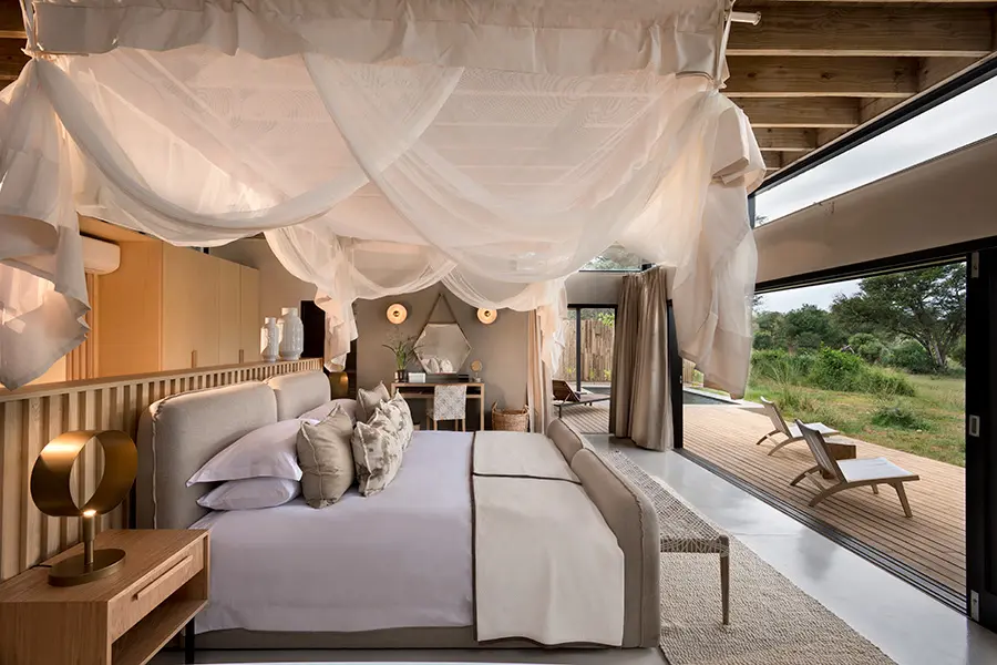 Interior del dormitorio de la suite River.