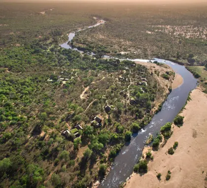 The lodge is set on the banks of the Sabie River. 