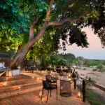 Enjoy exquisite dining on the deck.