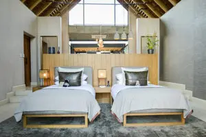 Spacious twin bedroom, perfect for families.