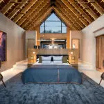 Sleep like royalty in the king sized bed.