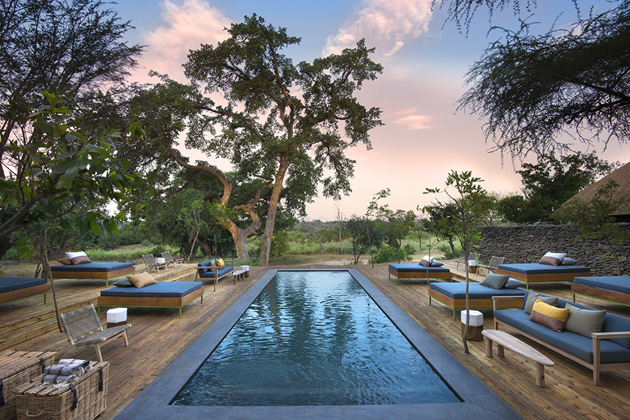 Swimming pool at Lion Sands River Lodge.
