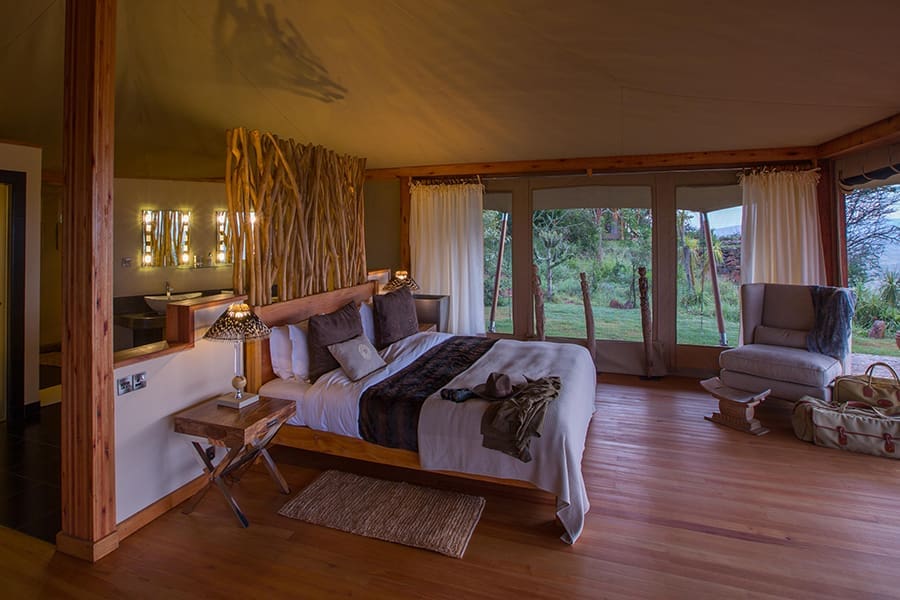 The bedrooms at Loisaba feature large en-suite bathrooms, fitted with all the needed creature comforts.