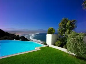 While having a swim in the pool or lying in the garden the lodge will provide a stunning view.