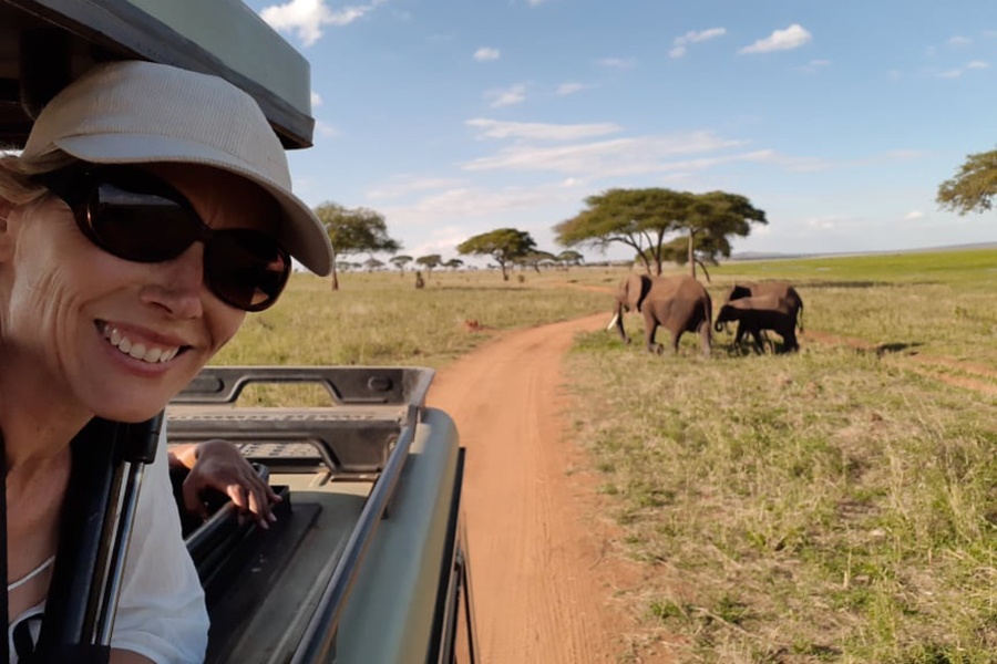 A game drive in East Africa.