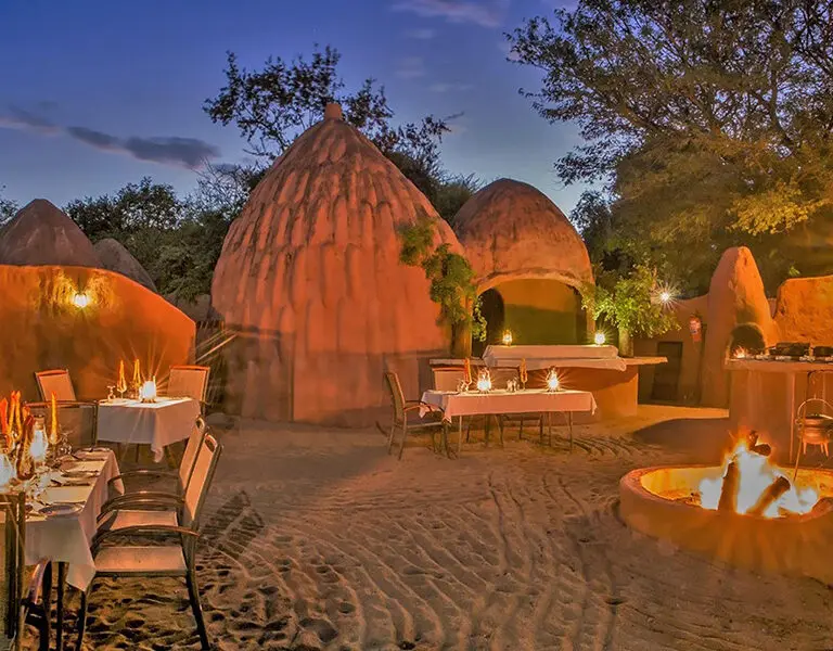 The unique boma at Lukimbi.