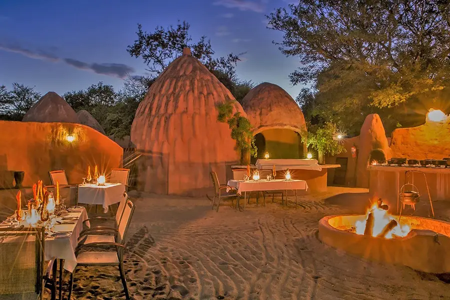 The unique boma at Lukimbi.