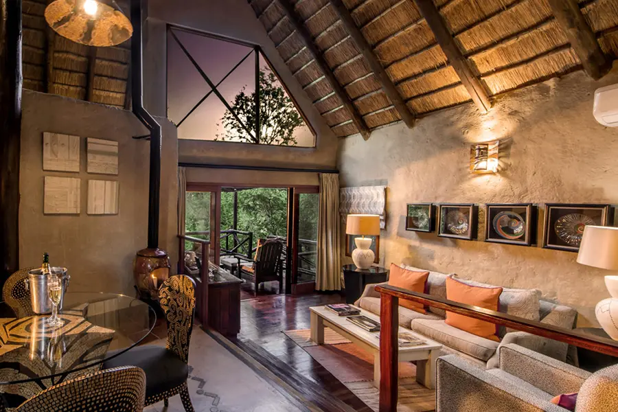 The Premier Suites at Lukimbi have a spacious lounge area and outdoor deck with a plunge pool.
