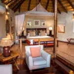 The suites at Lukimbi have a spacious lounge area and outdoor deck.
