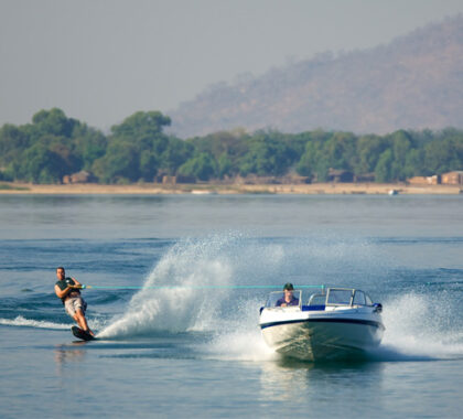 Water skiing is just one of the activities on offer at Pumulani Lake Lodge, your Lake Malawi hideaway.
