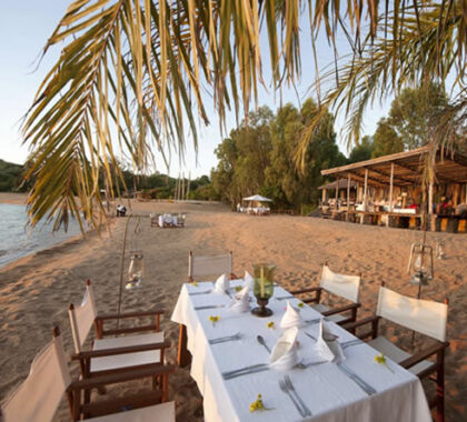Malawi's landlocked setting doesn't mean you won't enjoy supper on the beach at Kaya Mawa!