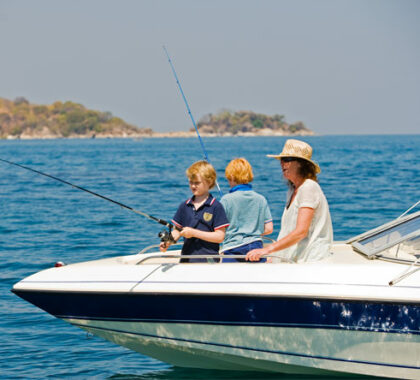 Three course dinners are offered at Lake Malawi's Pumulani Lodge but why not try fishing for your supper?