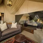 Netted bedroom suite and lounge.