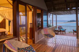 The luxury beach villas are just a few feet from the ocean and feature their own veranda and plunge pools.