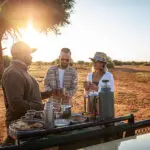 Sundowners on a game drive.