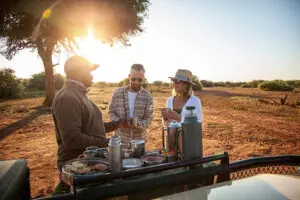 Sundowners on a game drive.