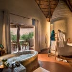 En suite bathroom at Madikwe Safari Lodge.