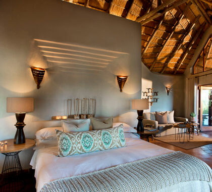 Bedroom suite at Madikwe Safari Lodge.