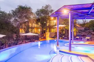 Take a dip in the swimming pool.