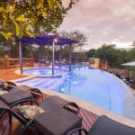 Appreciate a stunning sunset while relaxing on the deck.
