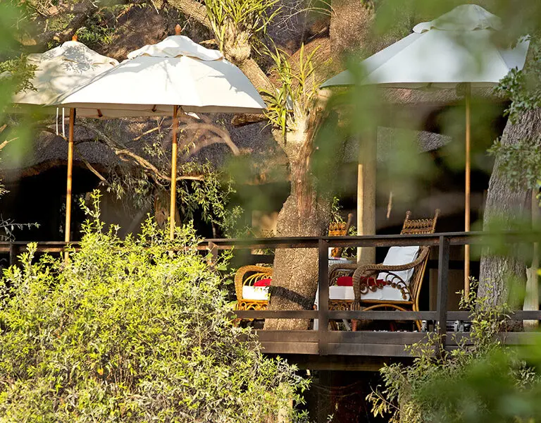 Relax on the lodge deck.
