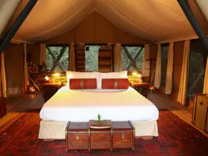 Have your own 'Out of Africa' experience as you walk into your authentic safari tent.