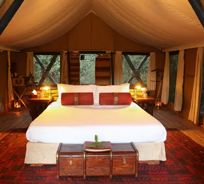 Have your own 'Out of Africa' experience as you walk into your authentic safari tent.
