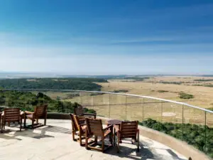 Mara Serena offers balloon safaris but you don't even have to leave your seat for bird's-eye views.
