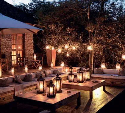 Áreas para convidados durante o jantar. 