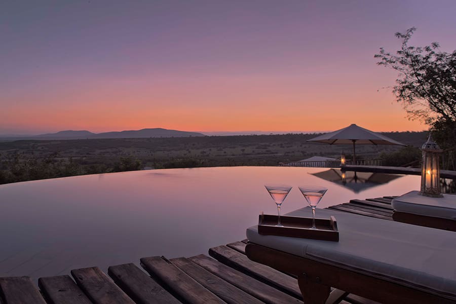 Impresionantes puestas de sol desde el lodge principal. 