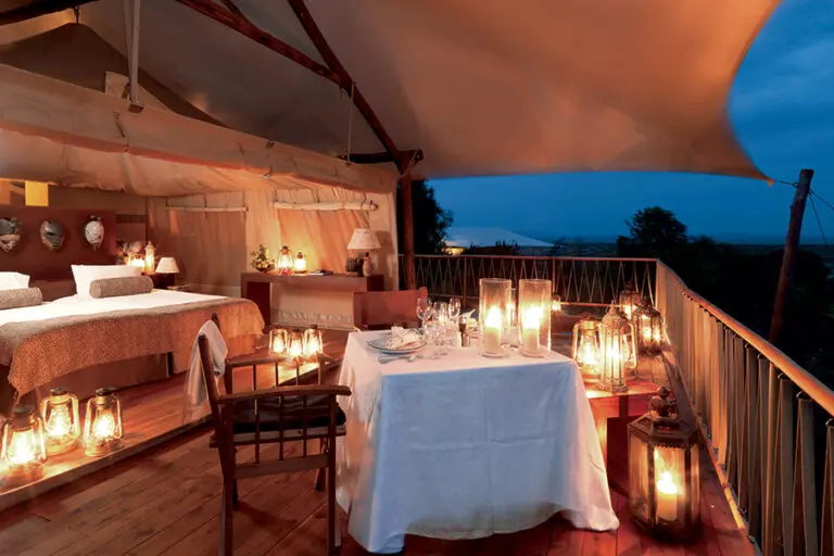 Enjoy a private dinner on your deck. 