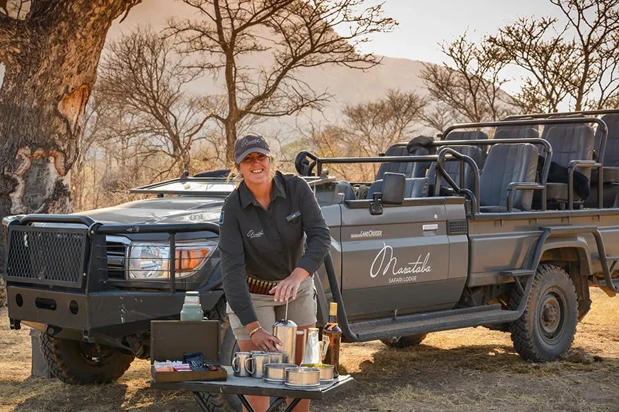 Enjoy a hot drink during the coffee stop on your morning game drive.